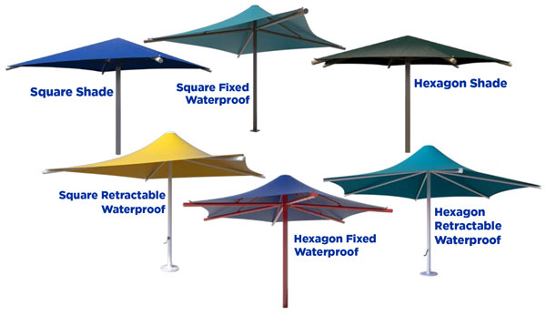 select fixed and retractable umbrellas