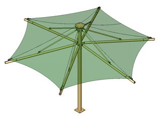 fixed waterproof hexagon umbrella